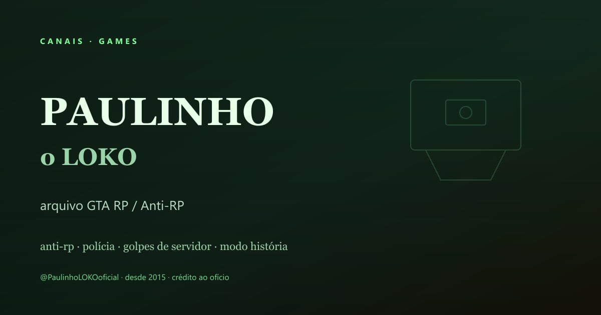 Paulinho o LOKO — live no Kick